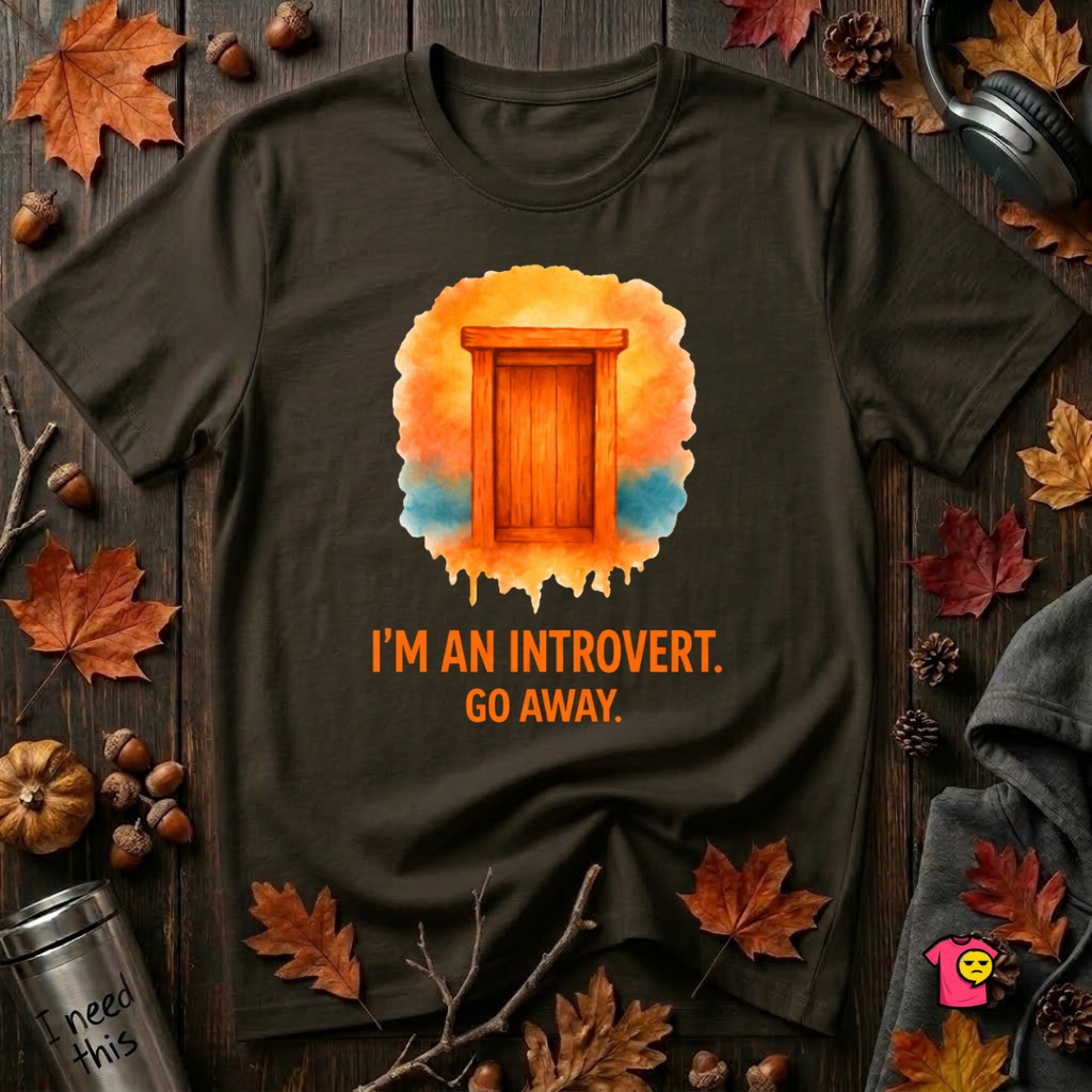 I'm an Introvert. Go Away. sarcastic graphic t-shirt in Black by Snarky Sarks