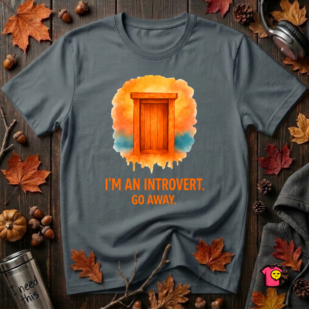 I'm an Introvert. Go Away. sarcastic graphic t-shirt in Dark Gray by Snarky Sarks