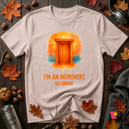 I'm an Introvert. Go Away. sarcastic graphic t-shirt in Soft Pink by Snarky Sarks