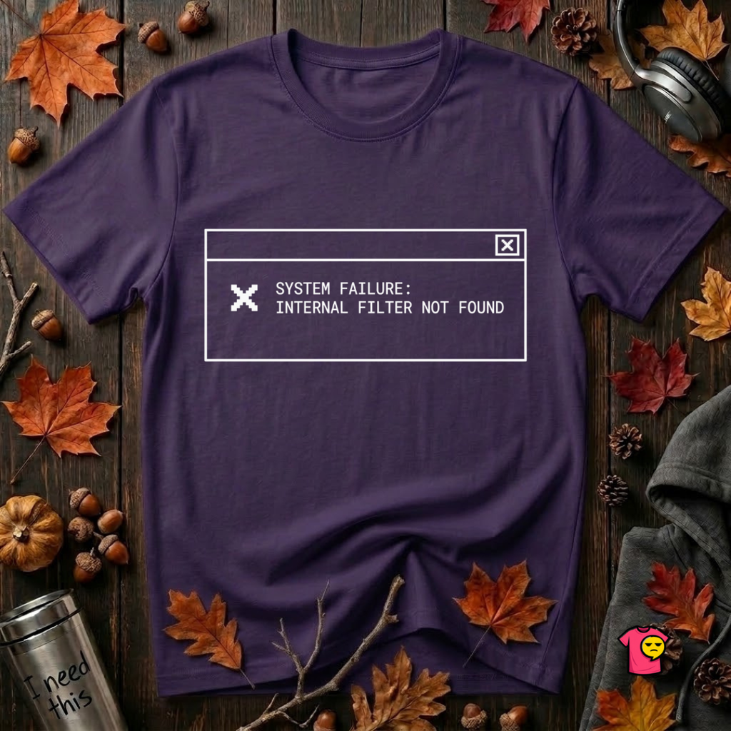 Internal Filter Not Found sarcastic graphic t-shirt in Team Purple by Snarky Sarks