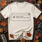 Internal Filter Not Found sarcastic graphic t-shirt in White by Snarky Sarks