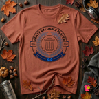 Least Valuable Player sarcastic sports graphic t-shirt in Rust by Snarky Sarks