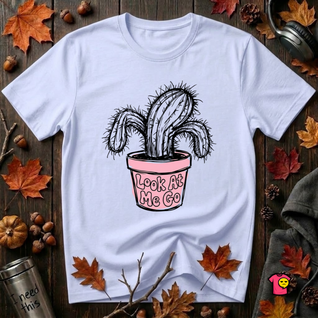Look At Me Go sarcastic graphic t-shirt in Ash by Snarky Sarks