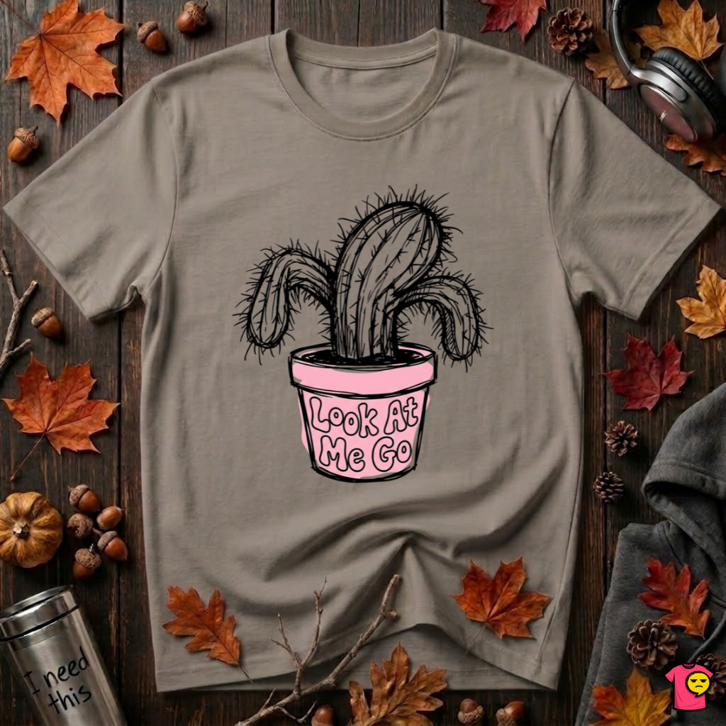 Look At Me Go sarcastic graphic t-shirt in Asphalt by Snarky Sarks