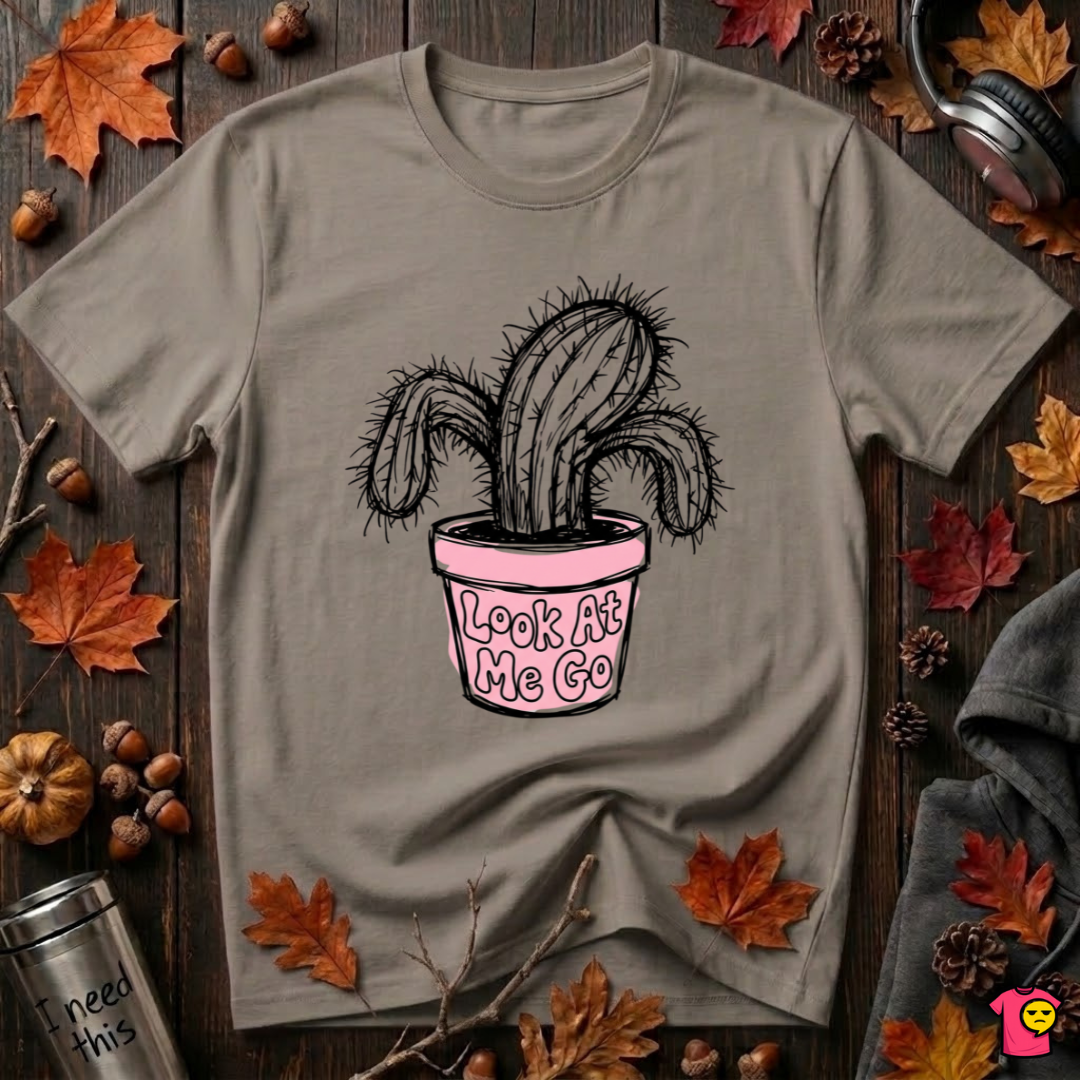 Look At Me Go sarcastic graphic t-shirt in Asphalt by Snarky Sarks
