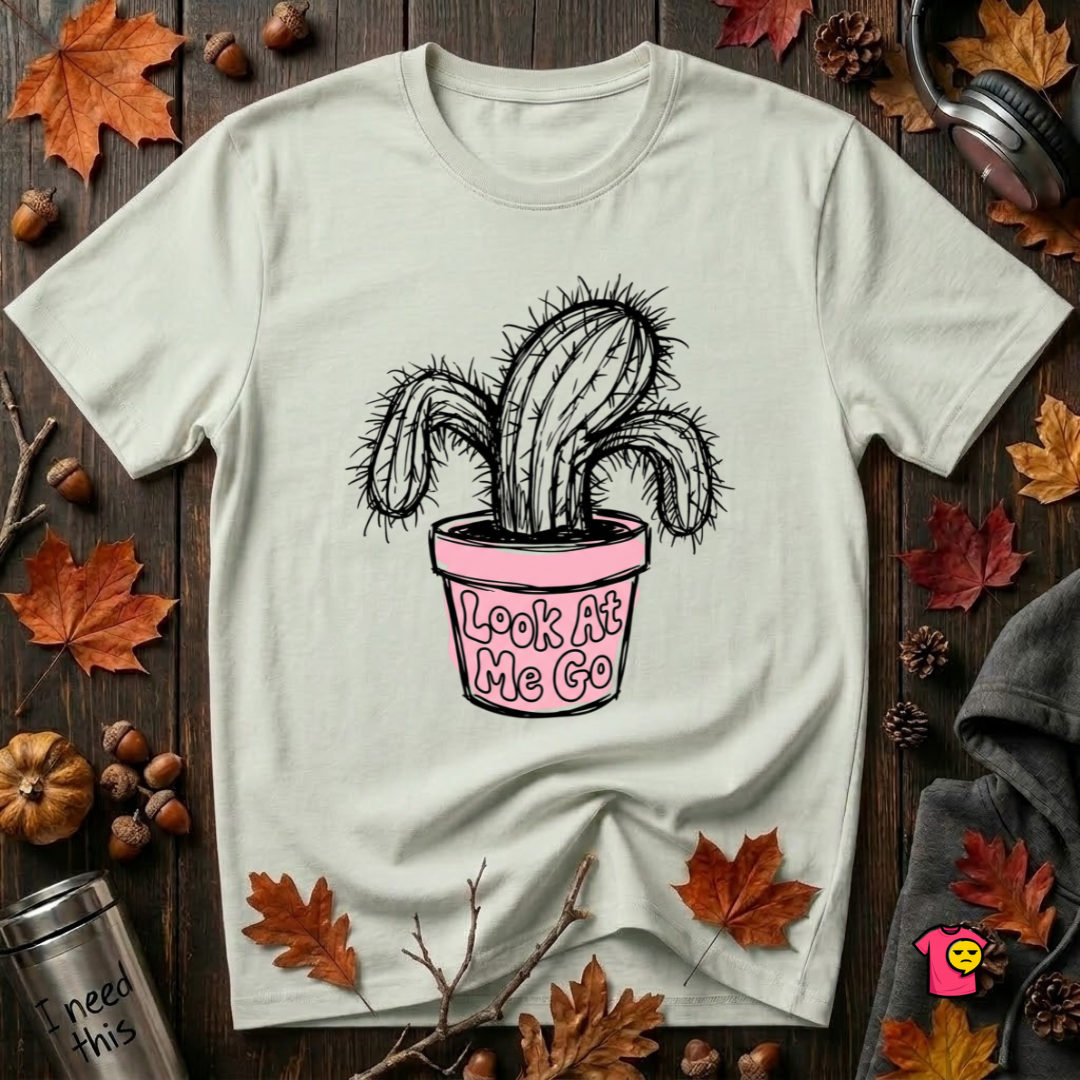 Look At Me Go sarcastic graphic t-shirt in Citron by Snarky Sarks