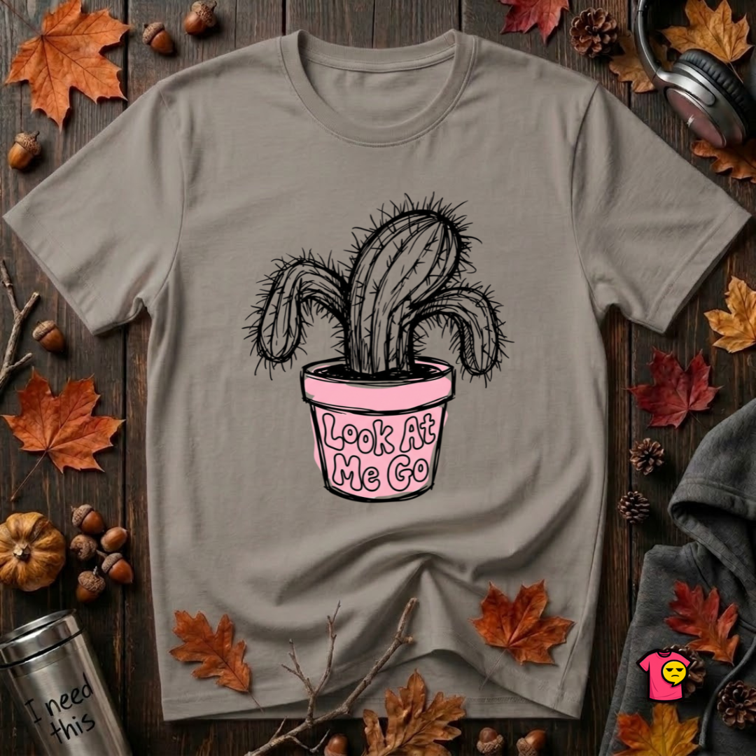 Look At Me Go sarcastic graphic t-shirt in Deep Heather by Snarky Sarks