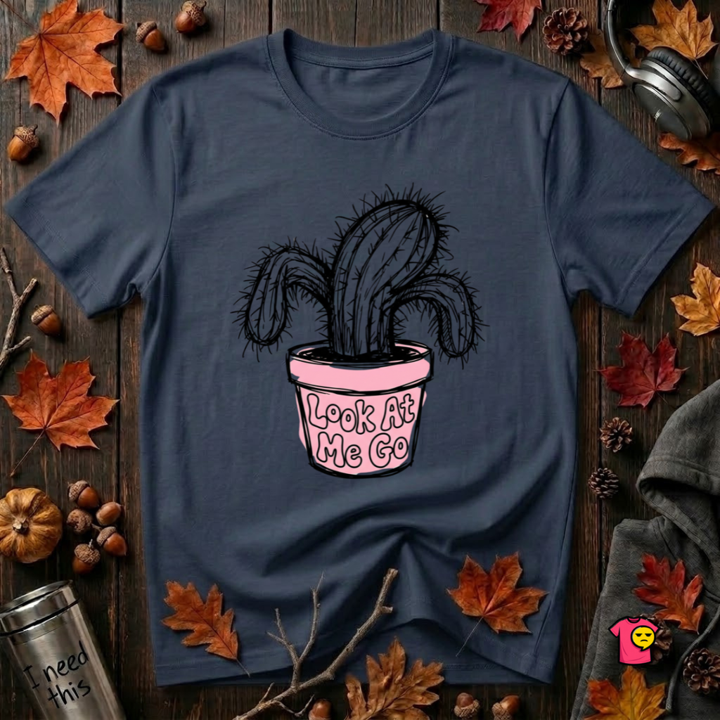 Look At Me Go sarcastic graphic t-shirt in Navy by Snarky Sarks