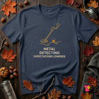 Metal Detecting. Expectations Lowered. sarcastic graphic t-shirt in Navy by Snarky Sarks
