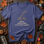 Metal Detecting. Expectations Lowered. sarcastic graphic t-shirt in Team Navy by Snarky Sarks