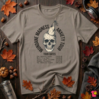 Mundane Madness Tour sarcastic graphic t-shirt in Asphalt by Snarky Sarks