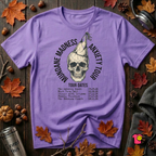 Mundane Madness Tour sarcastic graphic t-shirt in Heather Team Purple by Snarky Sarks