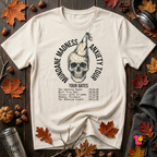 Mundane Madness Tour sarcastic graphic t-shirt in White by Snarky Sarks