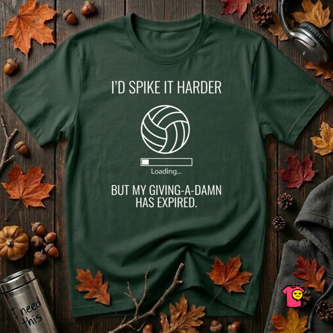 My Give a Damn Expired sarcastic graphic t-shirt in Forest by Snarky Sarks