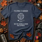 My Give a Damn Expired sarcastic graphic t-shirt in Navy by Snarky Sarks