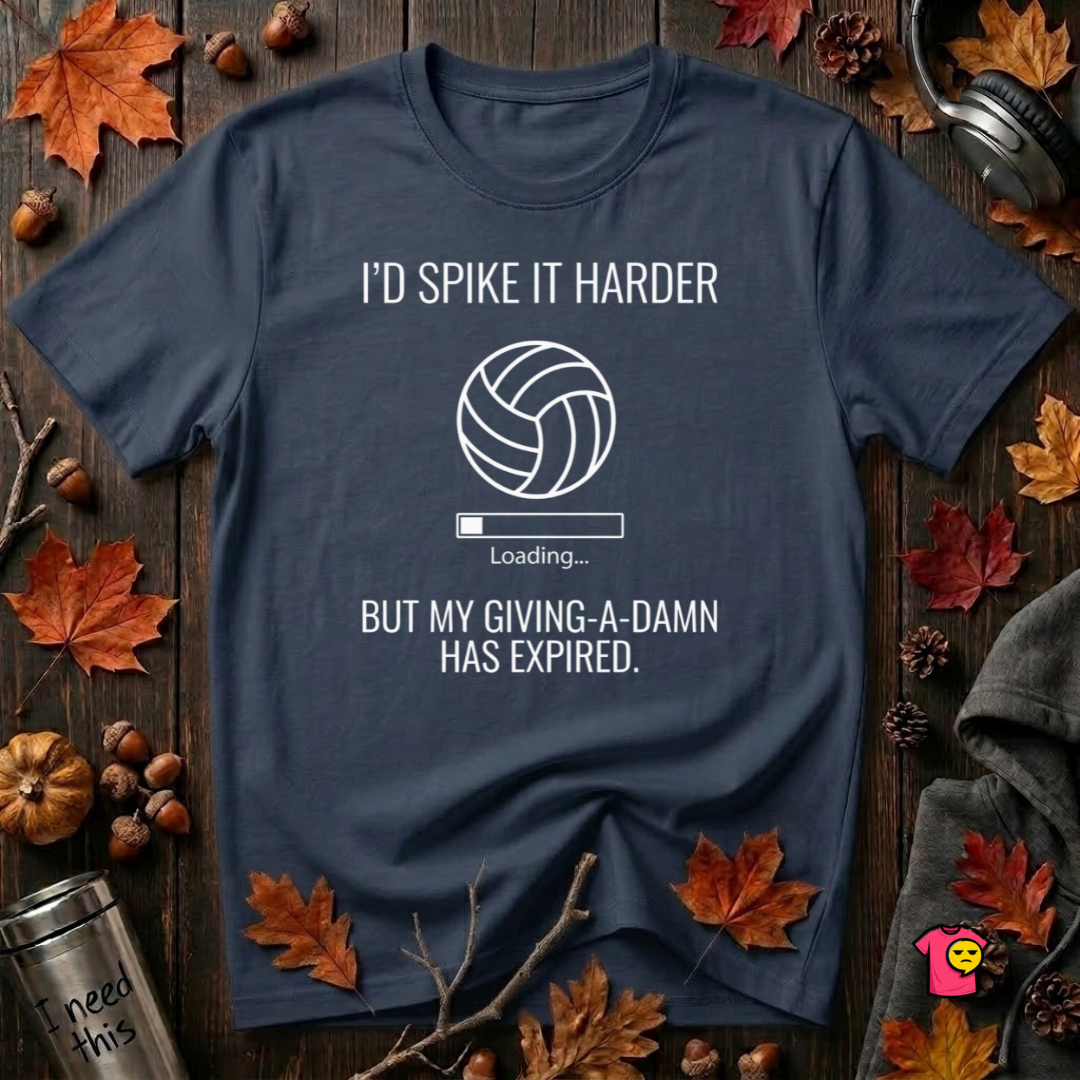 My Give a Damn Expired sarcastic graphic t-shirt in Navy by Snarky Sarks