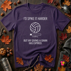 My Give a Damn Expired sarcastic graphic t-shirt in Team Purple by Snarky Sarks