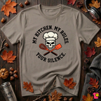My Kitchen. My Rules. Your Silence. sarcastic graphic t-shirt in Asphalt by Snarky Sarks