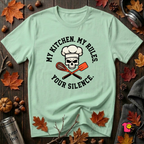 My Kitchen. My Rules. Your Silence. sarcastic graphic t-shirt in Mint by Snarky Sarks