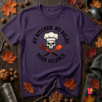 My Kitchen. My Rules. Your Silence. sarcastic graphic t-shirt in Purple by Snarky Sarks
