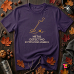 Metal Detecting. Expectations Lowered. sarcastic graphic t-shirt in Team Purple by Snarky Sarks