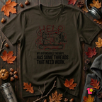 My Therapy Has Some Threads that Need Work sarcastic sewing t-shirt in Black by Snarky Sarks