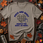 Piece and Quiet sarcastic puzzle graphic t-shirt in Asphalt by Snarky Sarks
