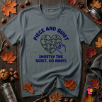 Piece and Quiet sarcastic puzzle graphic t-shirt in Dark Gray by Snarky Sarks
