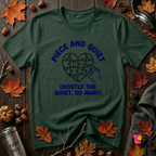 Piece and Quiet sarcastic puzzle graphic t-shirt in Forest by Snarky Sarks
