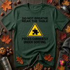 Pieces Currently Under Sorting sarcastic puzzle graphic t-shirt in Forest by Snarky Sarks