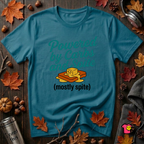 Powered by Carbs and Spite sarcastic graphic t-shirt in Deep Teal by Snarky Sarks