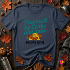 Powered by Carbs and Spite sarcastic graphic t-shirt in Navy by Snarky Sarks