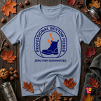 Professional Bottom Feeder sarcastic fishing t-shirt in Heather Prism Blue by Snarky Sarks