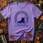 Professional Bottom Feeder sarcastic fishing t-shirt in Heather Team Purple by Snarky Sarks