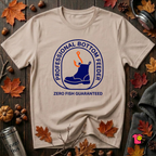 Professional Bottom Feeder sarcastic fishing t-shirt in Natural by Snarky Sarks