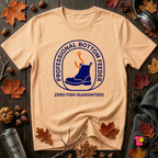 Professional Bottom Feeder sarcastic fishing t-shirt in Peach by Snarky Sarks
