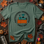 Professional Underachiever sarcastic graphic t-shirt in Heather Forest by Snarky Sarks
