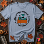 Professional Underachiever sarcastic graphic t-shirt in Heather Prism Blue by Snarky Sarks
