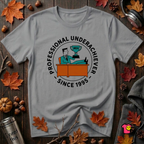 Professional Underachiever sarcastic graphic t-shirt in Heather Storm by Snarky Sarks