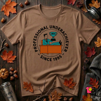 Professional Underachiever sarcastic graphic t-shirt in Sand Dune by Snarky Sarks