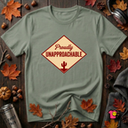 Proudly Unapproachable sarcastic graphic t-shirt in Military Green by Snarky Sarks