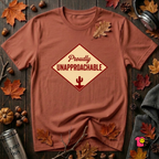 Proudly Unapproachable sarcastic graphic t-shirt in Rust by Snarky Sarks
