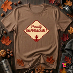 Proudly Unapproachable sarcastic graphic t-shirt in Sand Dune by Snarky Sarks