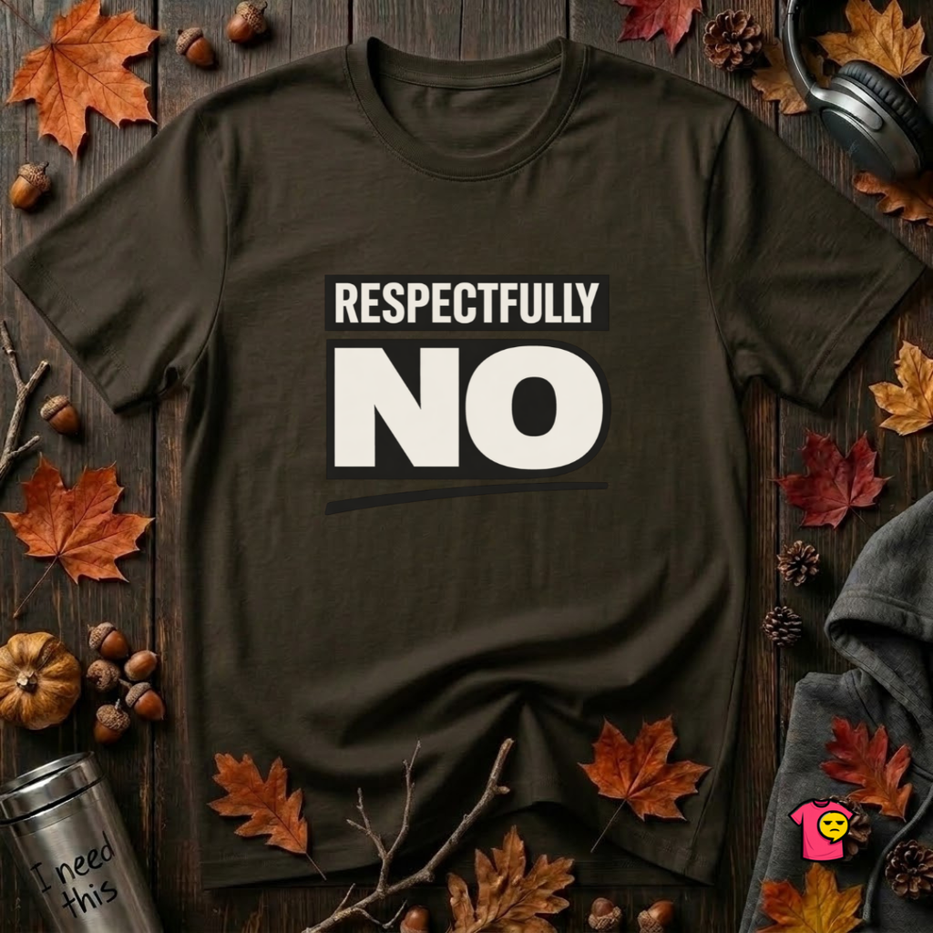 Respectfully NO sarcastic graphic t-shirt in Black by Snarky Sarks