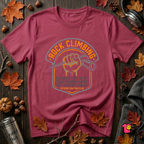 Rock Climbing sarcastic graphic t-shirt in Cardinal by Snarky Sarks