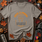 Rock Climbing sarcastic graphic t-shirt in Deep Heather by Snarky Sarks