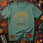 Rock Climbing sarcastic graphic t-shirt in Grass Green by Snarky Sarks