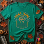 Rock Climbing sarcastic graphic t-shirt in Heather Kelly by Snarky Sarks