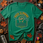 Rock Climbing sarcastic graphic t-shirt in Kelly by Snarky Sarks
