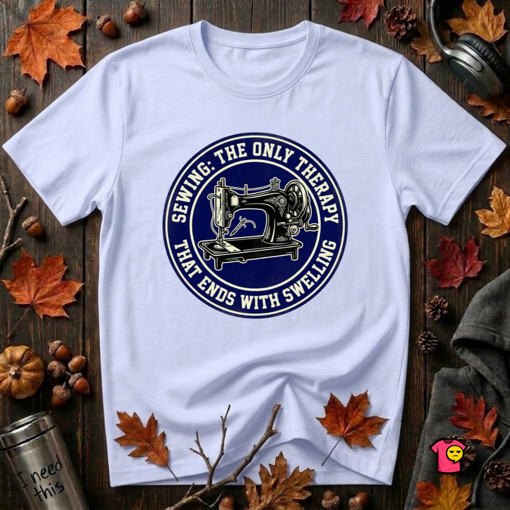 Sewing Ends in Swelling sarcastic sewing t-shirt in Ash by Snarky Sarks
